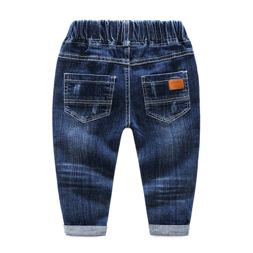 Toddler Boys Dark Blue Ripped Denim High Quality Jeans Pants