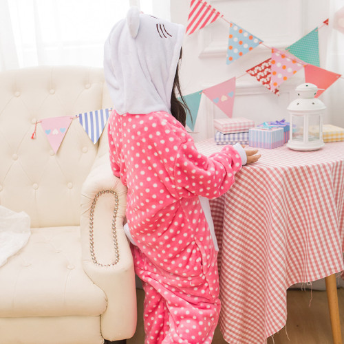 Kids Pink Cat Onesie Kigurumi Pajamas Kids Animal Costumes for Unisex Children