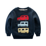 Cartoon Car Fleece Sweatershirt