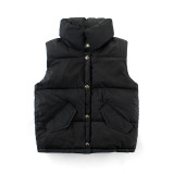 Toddler Boys Pure Color Warm Cotton Padded Puff Vests