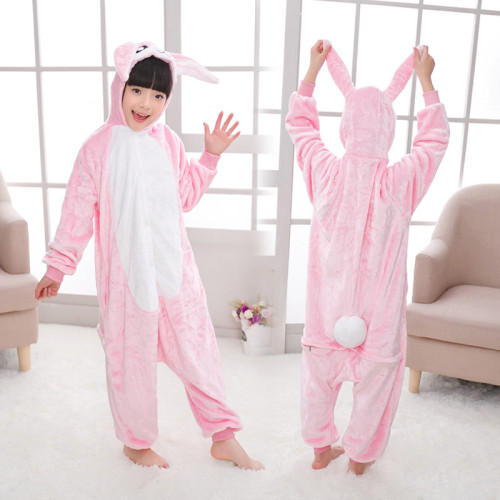 Kids Blue Rabbit Onesie Kigurumi Pajamas Kids Animal Costumes for Unisex Children
