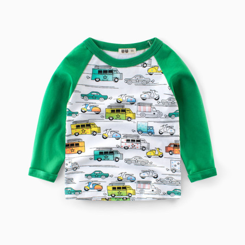 Cartoon Cars Cotton Long Sleeve T-shirt
