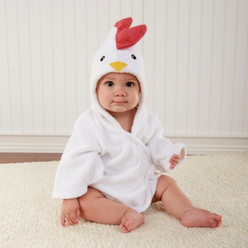 Baby White Chick Bathrobe Tracksuit Thicken Cute Cartoon Animal Hooded Sleepwear