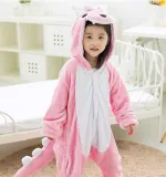 Kids Green Dinosaur Onesie Kigurumi Pajamas Kids Animal Costumes for Unisex Children
