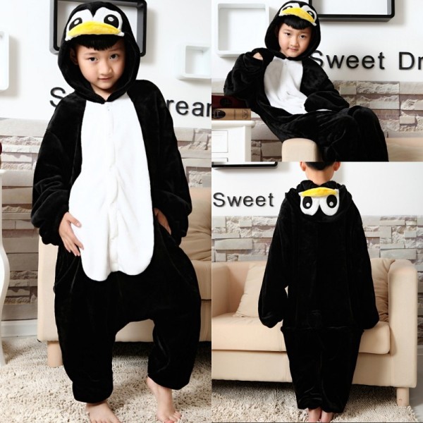 Kids Penguin Onesie Kigurumi Pajamas Kids Animal Costumes for Unisex Children