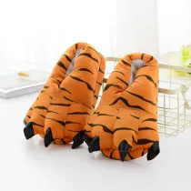 Cozy Tiger Flannel House Monster Slippers Halloween Animal Costume Paw Claw Shoes