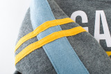 Grey Thicken Fleece Slogan Print Color Matching Sweatershirt
