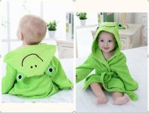 Baby Green Frog Bathrobe Tracksuit Thicken Cute Cartoon Animal Hooded Sleepwear