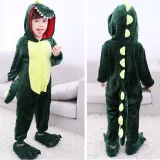 Kids Green Dinosaur Onesie Kigurumi Pajamas Kids Animal Costumes for Unisex Children