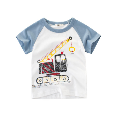 Print Cute Machineshop Car Cotton Short T-shirt