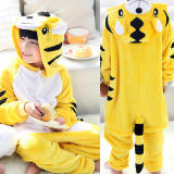 Kids Yellow Tiger Onesie Kigurumi Pajamas Kids Animal Costumes for Unisex Children