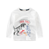 Print Dinosaur Cotton Long Sleeve T-shirt