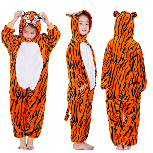 Kids Brown Tiger Onesie Kigurumi Pajamas Kids Animal Costumes for Unisex Children