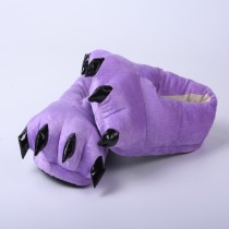 Cozy Purple Flannel House Monster Slippers Halloween Animal Costume Paw Claw Shoes