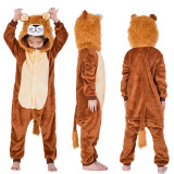 Kids Brown Lion Onesie Kigurumi Pajamas Kids Animal Costumes for Unisex Children
