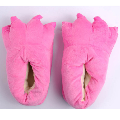 Cozy Pink Flannel House Monster Slippers Halloween Animal Costume Paw Claw Shoes