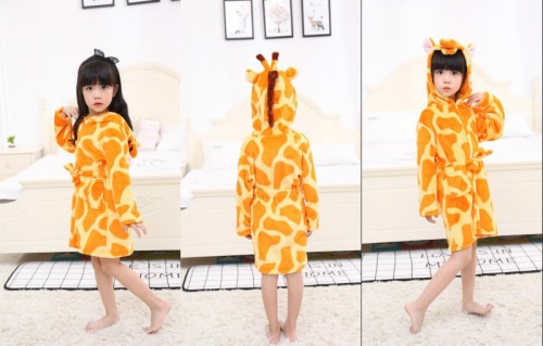 Kids Giraffe Soft Bathrobe Sleepwear Comfortable Loungewear