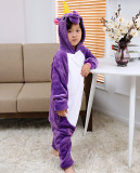 Kids Yellow Horn Unicorn Onesie Kigurumi Pajamas Kids Animal Costumes for Unisex Children