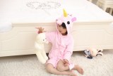 Kids Yellow Horn Unicorn Soft Bathrobe Sleepwear Comfortable Loungewear