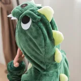 Kids Green Dinosaur Onesie Kigurumi Pajamas Kids Animal Costumes for Unisex Children