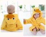 Baby Yellow Duck Bathrobe Tracksuit Thicken Cute Cartoon Animal Hooded Sleepwear