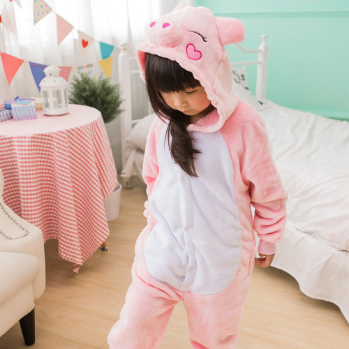 Kids Pink Pig Onesie Kigurumi Pajamas Kids Animal Costumes for Unisex Children