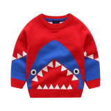 Toddler Boys Knit Pullover Sweater Shark Pattern