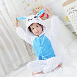 Kids White Pink Rabbit Onesie Kigurumi Pajamas Kids Animal Costumes for Unisex Children