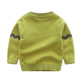 Toddler Boys Knit V Neck Cardigan Sweater Crocodile Pattern