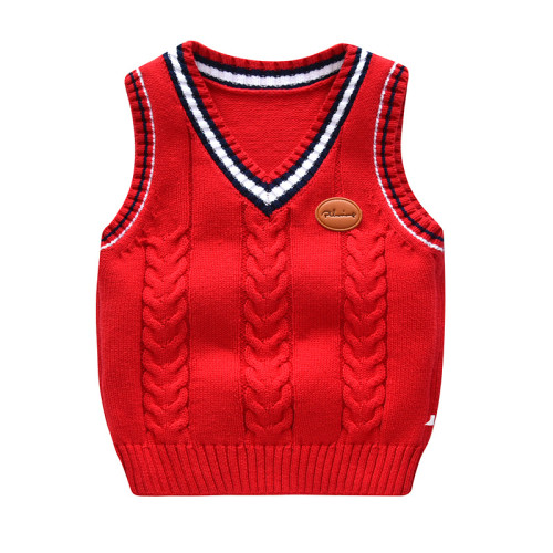 Toddler Boys Cable Knit Pullover Vest V Neck Sweater