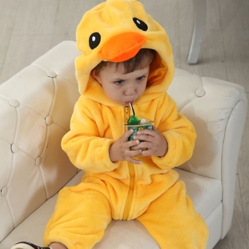Baby Yellow Duck Onesie Kigurumi Pajamas Kids Animal Costumes for Unisex Baby