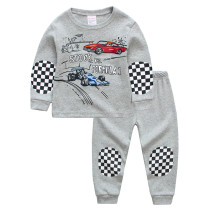 Toddler Boy 2 Pieces Pajamas Sleepwear Grey Racing Cars Long Sleeve Shirt & Legging Sets