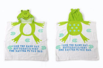 Baby Green Frog Face Hooded Bathrobe Towel Bathrobe Cloak