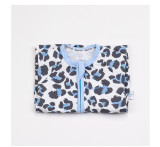 Baby Boy Zip-Up Blue Leopard Print Cotton Long Sleeve One piece