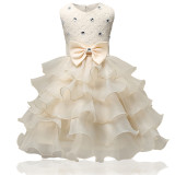 Flower Girl Party Dress 3D Flowers Ruffles Lace Princess Wedding Dresses