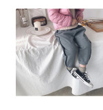 Simple Toddler Girl Stripes Jogger Thick Fleece Cotton Pants