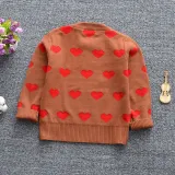 Toddler Girl Knit Pullover Red Hearts Pattern Sweater