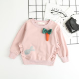 Toddler Girl Print Rabbit and Carrot Long Sleeve Sweatshirt