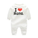 Baby Girl White Slogan Heart Cotton Long Sleeve One piece
