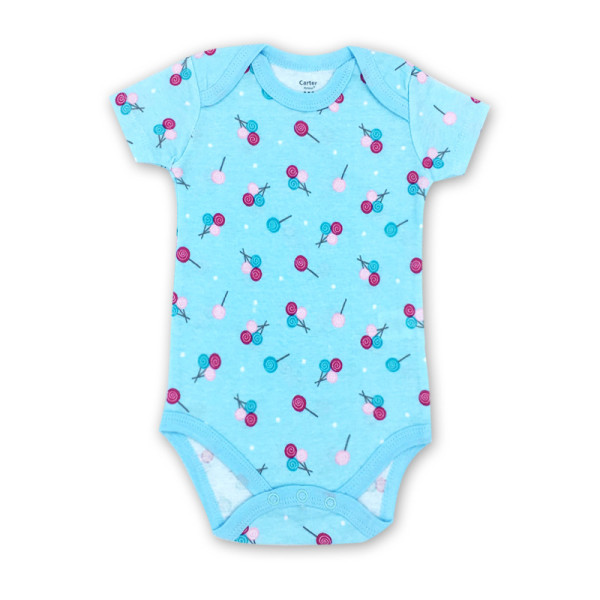 Baby Girl Print Cute Lollipop Short Sleeve Cotton Bodysuit