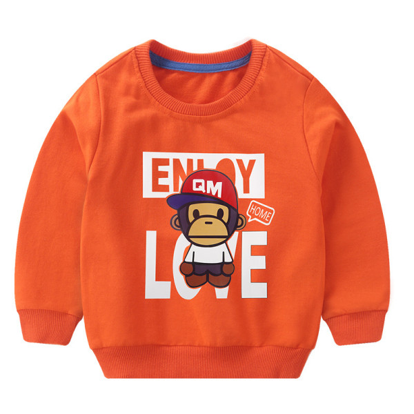 Toddler Boy Print Monkey and Slogan Love Sweatshirt