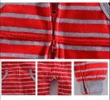 Baby Boy Hooded Zip-Up Stripes Polar Fleece Long Sleeve One piece