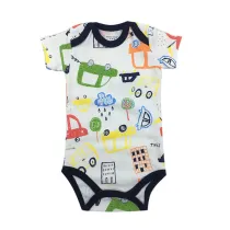 Baby Boy Print City Short Sleeve Cotton Bodysuit