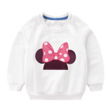 Toddler Girl Print Pink Bowknot Long Sleeve Sweatshirt