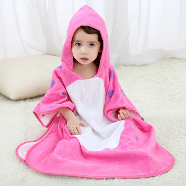 Baby Dinosaur Face Hooded Bathrobe Towel Bathrobe Cloak Size 28 *55