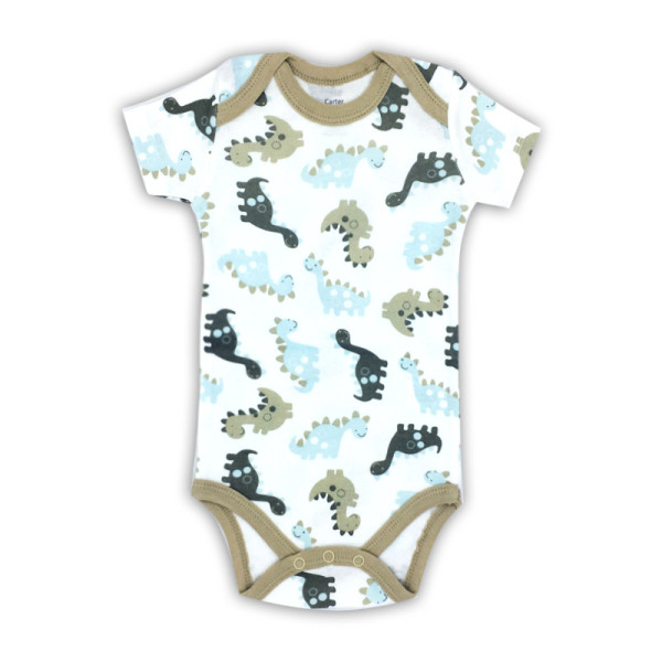 Baby Boy Print Dinosaurs Short Sleeve Cotton Bodysuit