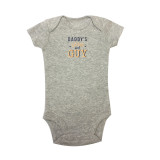 Baby Boy Print Grey Slogan GUY Short Sleeve Cotton Bodysuit