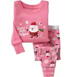 Toddler Girl 2 Pieces Pajamas Sleepwear Christmas Santa Claus Long Sleeve Shirt & Legging Sets