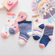 5 Pairs Baby Toddler Girls Print Slogan Socks