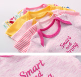 Baby Girl Print Stripes 5 Packs Short Sleeve Cotton Bodysuit